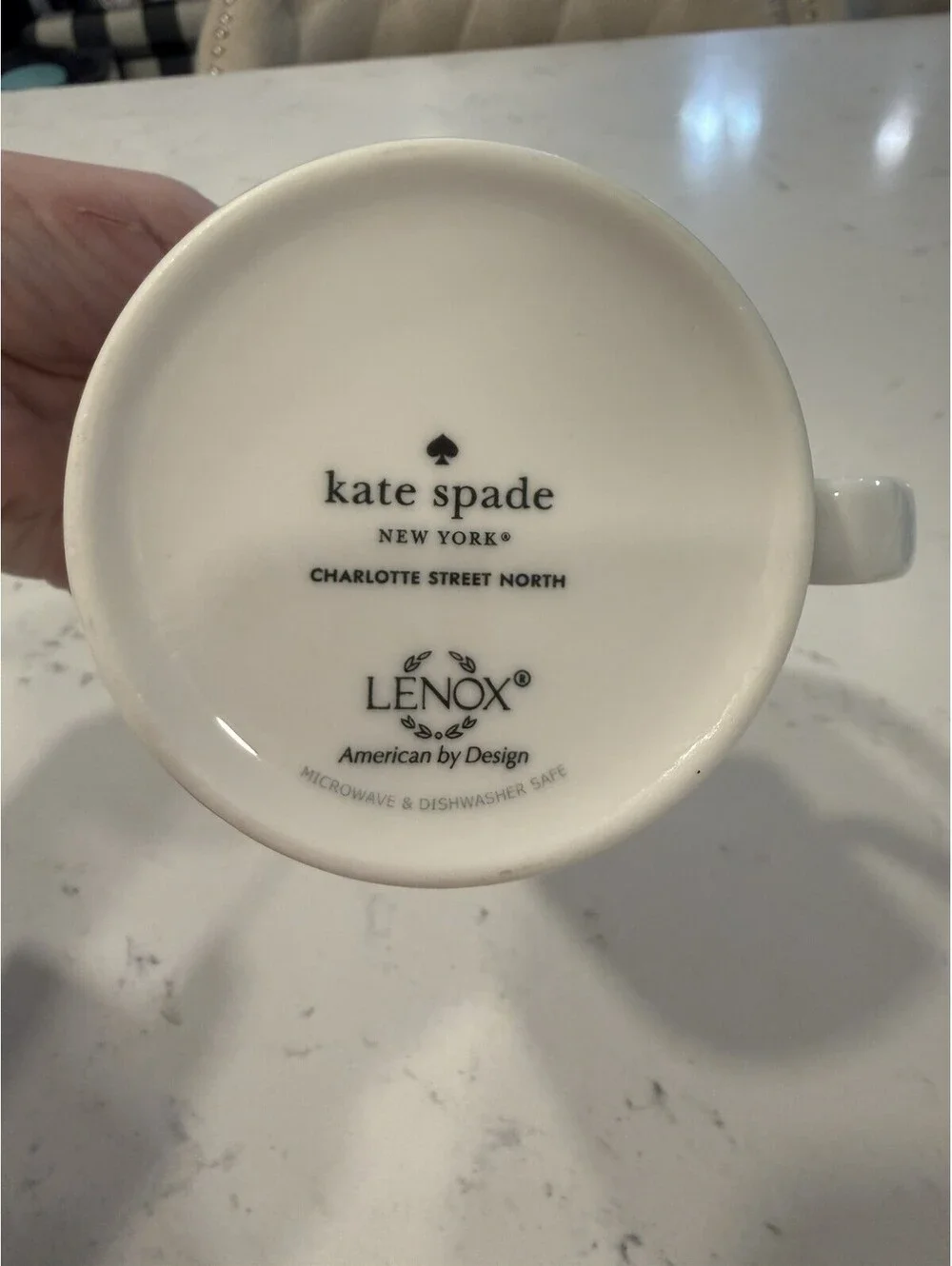 Kate Spade New York Charlotte Street North Coffee Mug Cup Navy NWOT
